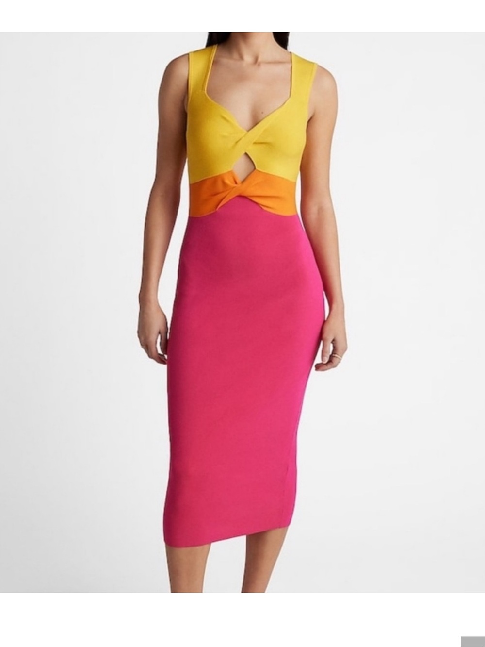 NWT Express Bodycon Color Block Dress, Size M